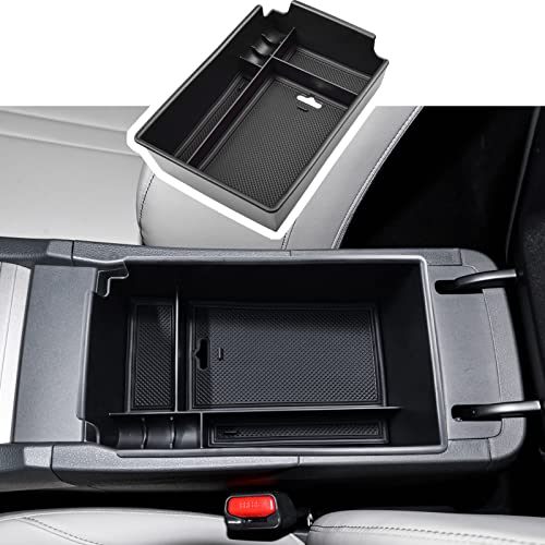 Center Console Organizer Tray Compatible with Hyundai Sonata Accessories 2020 2021-2022 2023 Limited N-Line Interior Armrest Secondary Storage Box ABS Material, Black Trim