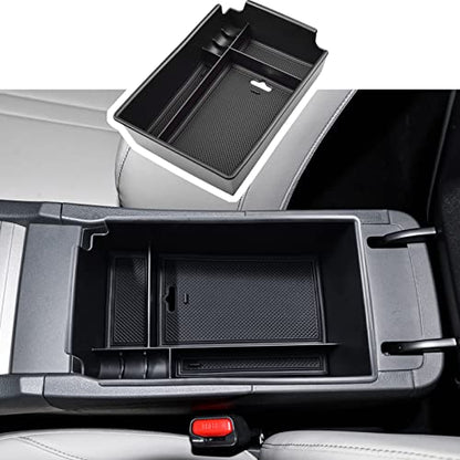 Center Console Organizer Tray Compatible with Hyundai Sonata Accessories 2020 2021-2022 2023 Limited N-Line Interior Armrest Secondary Storage Box ABS Material, Black Trim