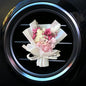 Fresh Flowers Mini Dried Flowers Bouquet for Car Air Vent Clips, Car Air Outlet Perfume Decoration, Air Fresheners Interior Accessories,Automotive Air Fresheners Pink (White, Random fragrance)