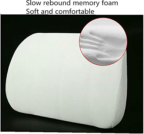 ZHONGLI Memory Foam Lumbar Support Pillow-Middle/Lower Back Support Cushion-Used for car Seats, Office Chairs, recliners, etc. (Beige)