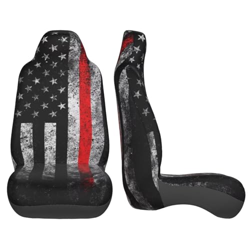Bucket Seat Covers 2 Pack Black Flag Stain Resistant Car Seats Cover Driver Seat Protector for Automotive, Van, Truck, SUV, Sedans Premium Universal Fit Cars Accessories - color: Black Flag