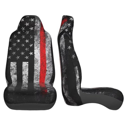 Bucket Seat Covers 2 Pack Black Flag Stain Resistant Car Seats Cover Driver Seat Protector for Automotive, Van, Truck, SUV, Sedans Premium Universal Fit Cars Accessories - color: Black Flag