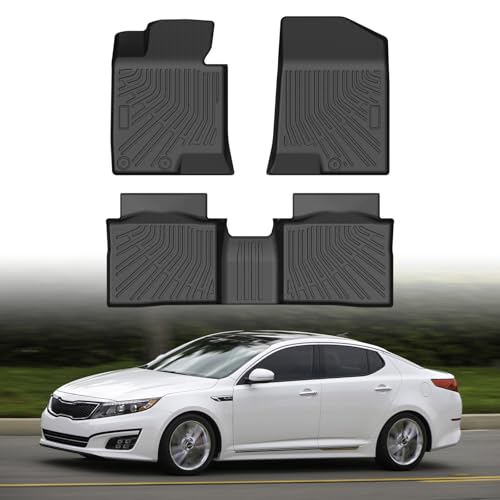Cartist Floor Mats for Kia Optima 2011-2015, All Weather Floor Liners for Optima Accessories, Heavy Duty TPE Car Mats, Car Accessories - size: 2)Kia Optima 11-15 Floor Mats