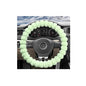 Fluffy Car Steering Wheel Cover, Soft Warm Plush Vehicle Steering Wheel Protector, 14.5-15 Inches Cute Anti-Slip Automotive Handle Cover for Women Girl, Car Accessories (Green) - color: Green