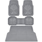 CAR PASS Heavy Duty Rubber Car Mats with Cargo Liner, Deep-Dish Car Floor Mats and Trunk Mat All Weather, Universal Trim-to-Fit for SUVs Trucks Sedans, Waterproof Anti-Slip, Trimmable V12 Gray - color: Gray Full Set