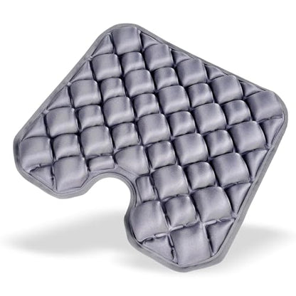 Inflatable Seat Cushion, Coccyx Cushion for Office Chair, Car & Wheelchair, Ergonomic Pressure Relief for Tailbone & Sciatica, Adjustable Firmness, Non-Slip Seat Pad for Long Sitting 16.6" × 15.8"