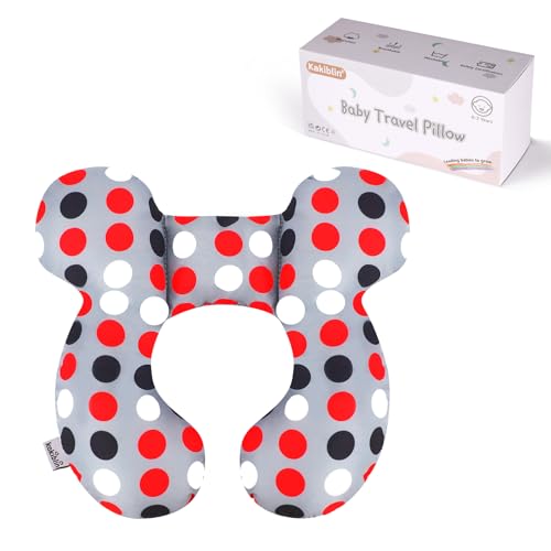 KAKIBLIN Baby Travel Pillow, Upgraded Baby Neck Pillows for Car Seat, Infant Neck Support Pillow for Head and Neck,Newborn Head Support for Car Seat,Pushchair - color: Grey Pot