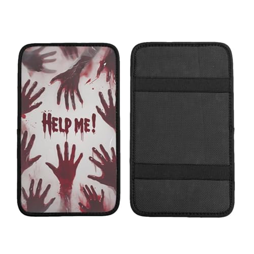 Universal Car Center Console Cushion Pad, Red Hand Soft Waterproof Car Center Console Cover Auto Armrest Seat Box Cover Protector for Most Vehicle SUV Truck Car - color: Red Hand