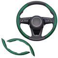 2pcs Universal Fit Carbon Fiber Steering Wheel Cover, Anti-Skid Steering Wheel Cover/Segmented Steering Wheel Protector/Car Interior Accessories (Bright Green) - color: Bright Green
