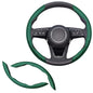 2pcs Universal Fit Carbon Fiber Steering Wheel Cover, Anti-Skid Steering Wheel Cover/Segmented Steering Wheel Protector/Car Interior Accessories (Bright Green) - color: Bright Green