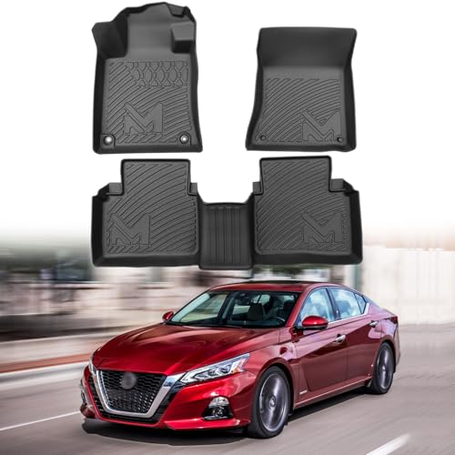 TPE Automotive Floor Mats Custom for 2019-2026 Nissan Altima, All Weather Cover Protection Waterproof Black Floor Liner Front & Rear Row Full Set Car Mats, 3PCS - size: 3PCS (2Row), style: For 2019-2026 | Nissan Altima | 1st & 2nd Row