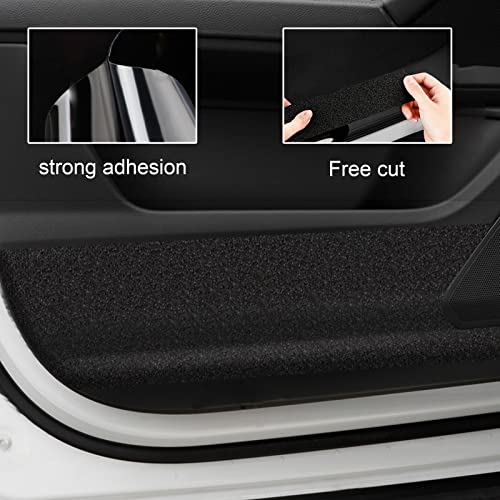Ajxn Anti-Slip Car Door Entry Guard, 16.4FT DIY Adhesive Car Door Sill Protector, Car Paints Protector Sticker Cover Also Prevent from Scuffs, Scratches, or Damage, Textured Black (16ft x 7cm)