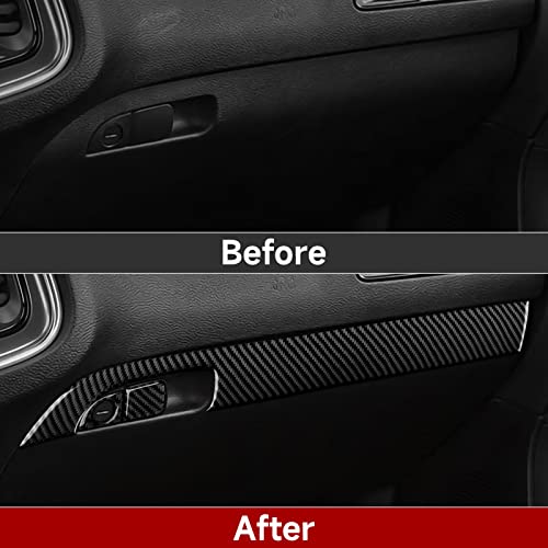 Copilot Glove Handle Box Cover Trim Decals for 2011-2023 Dodge Charger Accessories Carbon Fiber Interior Stickers - color: Copilot Glove Handle Box Cover