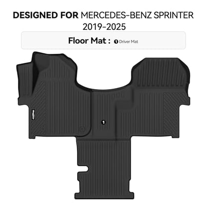 Floor Mats for Mercedes-Benz Sprinter 2019-2025, All Weather TPE Protector for Mercedes-Benz Sprinter Floor Liner Accessories - size: 20)Sprinter|2019-2025