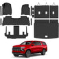 Floor Mats & Cargo Liner & Backrest Mat for 2021-2026 Chevrolet/Chevy Suburban/GMC Yukon XL 7 Seats All Weather Protection TPE Rubber Full Set Automotive Floor Liner Accessories (2nd Row Bucket Seats) - size: Full Set Mats for 2021-2026 Suburban 7 Seats