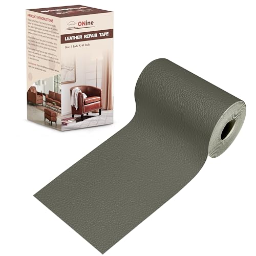 ONine Leather Repair Patch，Leather Repair Tape, 3 x 60 inches Leather Repair Patch for Furniture,Vinyl Repair kit，Leather Couch Patch，for Sofas, Furniture, car Seats(Grey-Litchi Grain) - color: Grey-Litchi Grain, size: 3 x 60 inches