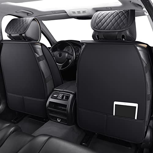 Front Seat Covers for Women Waterproof Leather with Bling Diamond Universal Fit Toyota Sienna Rav4 Honda Hyundai Elantra Ford Escape Edge Jeep Acura Passat (2PCS Front, Black) - color: 2 PCS Front/Black-Sparkly