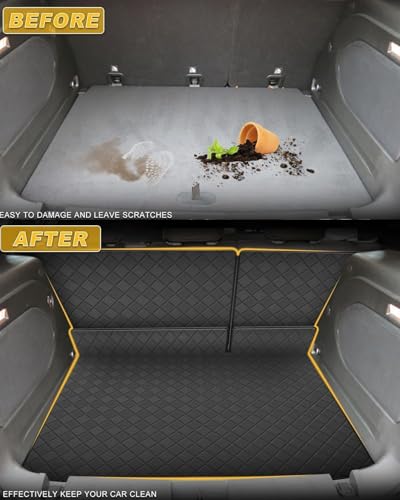 Cargo Mat & Backrest Mat Fit for 2010-2023 Lexus GX460 - All Weather PU Leather Trunk Liner 3rd Row Rear Backrest Protector - color: 2010-2023 lexus gx460 cargo mat 1