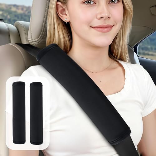 Extra Long Car Seat Belt Cover, 2Pack Waterproof Seatbelt Shoulder Pad for Comfortable Driving, Soft Seatbelt Strap Covers for Adults Kids Women & Men, Machine Washable, Black - color: Black, size: 13in-2Pcs