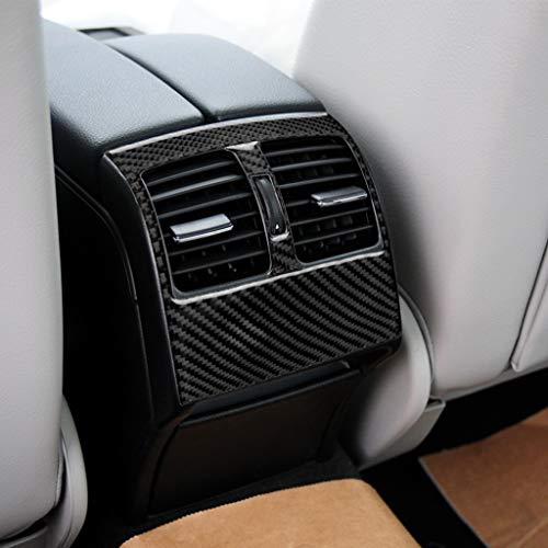 for Mercedes-Benz C Class W204 2007-2013 Real Soft Carbon Fiber Rear Air Outlet Panel Air Conditioning Vent Frame Cover Trim Sticker Car Interior Accessories - color: Rear Air Vent