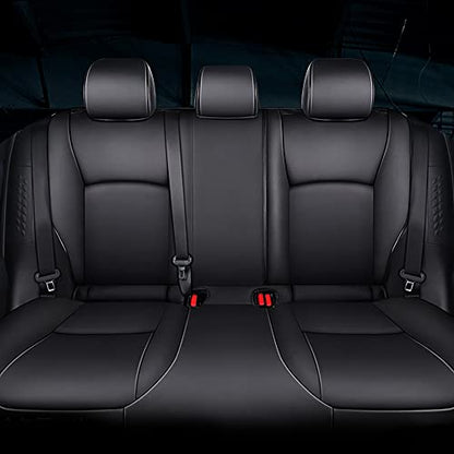 AOMSAZTO Car Seat Cover for Mazda 3 2019 2020 2021 2022 2023 2024 2025 2026 - Full Set Customized Black Faux Leather Seat Covers - color: Black, size: Mazda 3 2019-2026 Seat Covers Full Set
