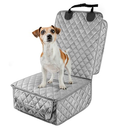 PETICON Waterproof Front Seat Car Cover, Full Protection Dog Car Seat Cover with Side Flaps, Nonslip Scratchproof Front Seat Cover Fits for Cars, Trucks, SUVs, Jeep, Gray (Gray) - color: gray