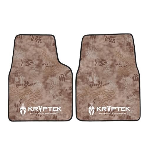 Coverking Universal Car Floor Mats Set of 2 (Front Driver and Passenger) Kryptek Nomad Camo - All-Weather Protection for Mud, Dirt, Rain, Spills, Non-Slip Backing, Fits Cars Trucks SUVs Jeeps - style: Kryptek Nomad