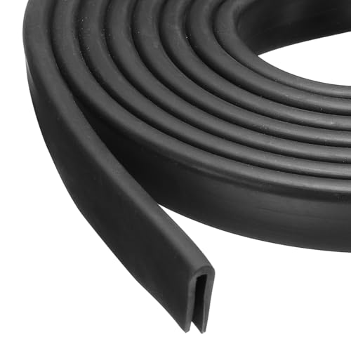 PATIKIL Rubber Edge Trim, 13.1ft x 8mm x 11mm U Channel Rubber Guard Seal Strip Protector Fit for 5mm Edge for Car Doors Hatches Sheet Metal Table Corners Steel Plates, Black - size: Fit for 5" x 13.1ft x 8mm x 11mm