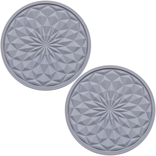 2 Pack Silicone Car Cup Holder Coaster – 2.75 Inch Non-Slip Drink Mat, Universal Fit for Most Vehicles – Cute & Functional Auto Accessories (Gray) - color: Gray, size: 2 pcs