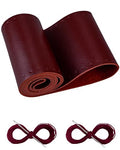 Belinous Leather Steering Wheel Cover Lace Up, Stitch on Steering Wheel Wrap, Universal Fit 13-20 Inch Car Truck Pickup Boat, A Whole Piece of Cowhide, DIY w/Needle Thread (Size L0, Wine Red) - color: Wine Red, size: L0