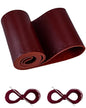 Belinous Leather Steering Wheel Cover Lace Up, Stitch on Steering Wheel Wrap, Universal Fit 13-20 Inch Car Truck Pickup Boat, A Whole Piece of Cowhide, DIY w/Needle Thread (Size L0, Wine Red) - color: Wine Red, size: L0