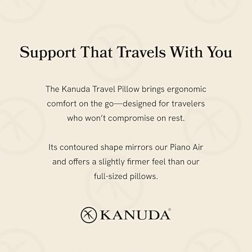 Kanuda Travel Pillow (Scandi Blue) – Orthopedic Cervical Neck Pillow for Travel, Firm Ergonomic Memory Foam Support with CV4 & OCBR Therapy, Washable Cover & Storage Bag