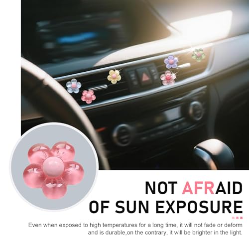 WZP 6PCS Car Vent Clips, Cute Flower Air Vent Clips, Universal Car Air Conditioner Outlet Decorations Interior Accessories for Women Girls