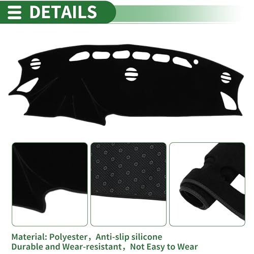 Motoforti Dash Cover, Non-Slip Dashboard Carpet Mat for Mazda CX-5 2012-2016, Polyester, Black
