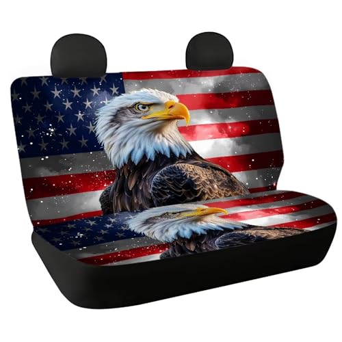 AFPANQZ 3D Eagle Pattern Full Wrap Car Seat Covers Rear Bench Protection Cushion Backseat Mats Against Dirt & Pet Fur Dust-Proof Universal Car Accessories Decoration Set - color: 3D Eagle Pattern
