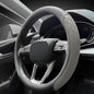 Nappa Leather Steering Wheel Cover,Elegant Diamond Checkered Design, Non-Slip wear-Resistant, Enhance Driving Comfort, Suitable for Steering Wheel Diameter 14 1/2‘-15’ Models.Black Gray - color: Black Gray