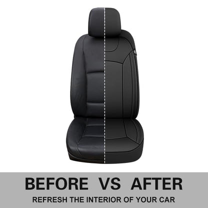 Premium Leather Car Seat Covers Front Set, Waterproof Stain-Resistant Seat Covers for Cars, Universal Automotive Interior Covers for Sedan SUV Truck Pick-up Van, Black