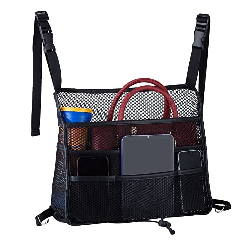 Car Seat Back Organizer - Large Capacity Storage for Purses, Handbags & Kids' Items - Black