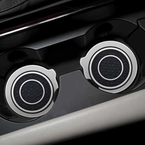 Mandark Car Cup Holder Coaster, 2.75 Inch Non-Slip Vehicle Cup Holder Insert Mats, Dustproof Automotive Interior Console Cup Insulated Pads Accessories, Universal for SUV, Sedan, Truck (White) - color: White