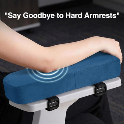 Smiry Ergonomic Office Chair Armrest Pads, Memory Foam Arm Rest Covers, Non-Slip Armrest Cushion with Adjustable Buckles and Straps, Elbow Relief for Desk, Gaming & Wheelchair (Ocean, Set of 2) - color: Ocean