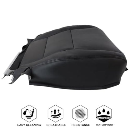NLQR Front Driver and Passenger Side Bottom & Top Replacement Seat Covers Black Microfiber Leather Compatible with Honda Accord 2008-2012 - color: Black