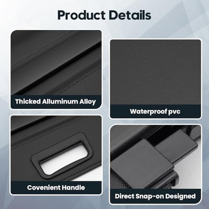 Powerty Retractable Cargo Cover for 2019-2025 Toyota RAV4, Canvas Texture Trunk Cover Privacy Screen Rear Security Shade for RAV4 Accessories (with Extented Cover) - size: 2019-2025 | Toyota RAV4 | Extra Flaps