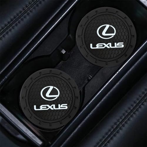Car Cup Holder Coaster for Lexus Series Recessed Silicone Non Slip Car Interior Accessories Drink Car Coaster 2PC Black