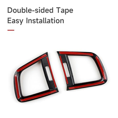 Car Air Vent Outlet Cover Decals for Honda CR-V 2017 2018 2019 2020 2021 2022 Accessories CRV ABS Carbon Fiber Stickers - color: Air Vent Outlet Cover, Black Red