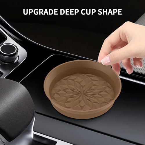 ME.FAN Car Cup Coasters [4 Pack] Silicone Cars Coasters - Universal Non-Slip Recessed Interior Accessories - Cup Holder Inserts Coffee - color: 4pack-coffee