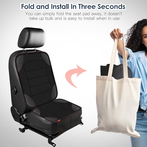 Car Seat Protector for Child Car Seat - Waterproof Non-Slip Leather Mat with 2 Mesh Pockets, Universal Seat Cover for Baby, Pets & Vehicles(2-Pack,Black) - color: 2 Pack Black