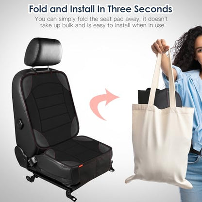 Car Seat Protector for Child Car Seat - Waterproof Non-Slip Leather Mat with 2 Mesh Pockets, Universal Seat Cover for Baby, Pets & Vehicles(2-Pack,Black) - color: 2 Pack Black