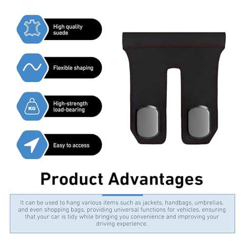 2 PCS Car Co-Pilot Glovebox Hooks, Multifunctional ABS Glove Box Storage Double Hangers, Front Passenger Seat Storage Hooks for Bags, Umbrellas, Purses, Universal for Most Vehicles (Black)