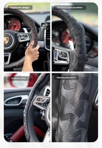 Quick Install All-Weather Steering Wheel Cover Grip Universal fit 14.5 to 15 inches Car SUV Pickup