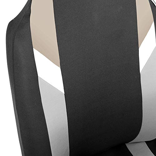 FH Group Automotive Protector Seat Covers Universal Fit Full Supreme Modernistic Beige Set Seat Cover, 1-Piece Front Seat Covers, Airbag Compatible, Split Bench Rear Car Seat Cover for SUV, Sedan - color: Beige, style: Full Set